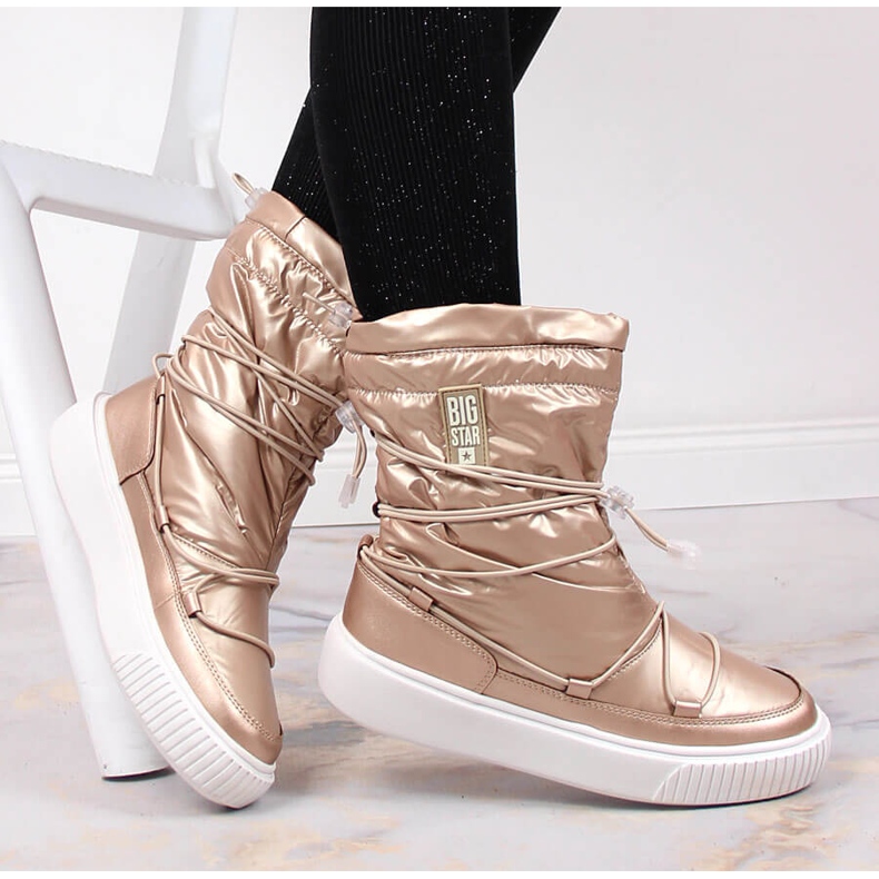 Snow boots metallic, insulated golden Big Star KK274194 1
