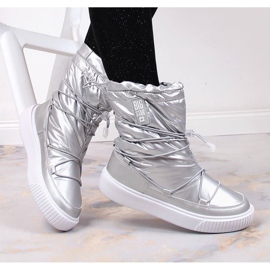Silver metallic slip-on snow boots Big Star KK274195 1