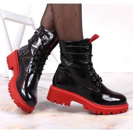 Lacquered boots with red soles and insulated black Laura La.Fi 1