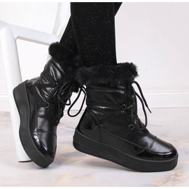 Women's platform snow boots with fur black NEWS 1