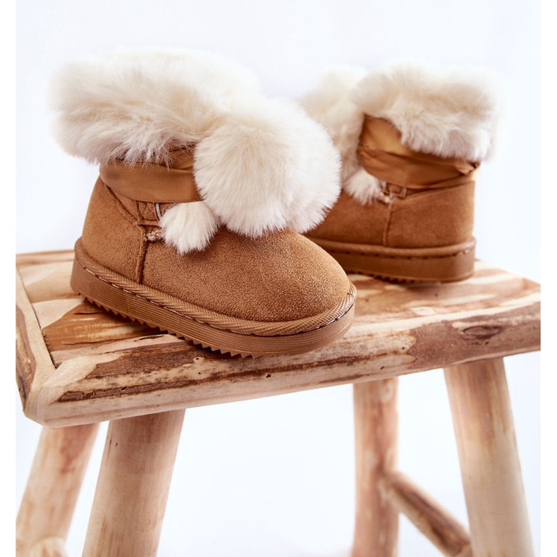 Children's Youth Warm Snow Boots Brown-White Roofy 2 Children's Youth Warm Snow Boots Brown-White Roofy 2