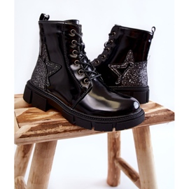 PE1 Children's Lacquered Booties With a Zipper Black Yukko 2