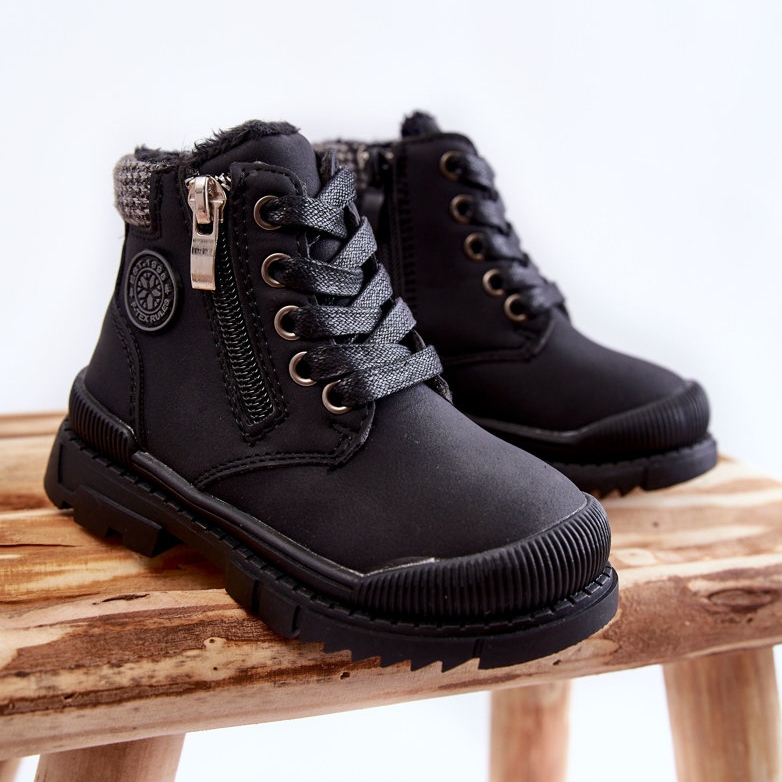 PE1 Children's Fur-insulated Boots Black Hopper Trappers pink 1