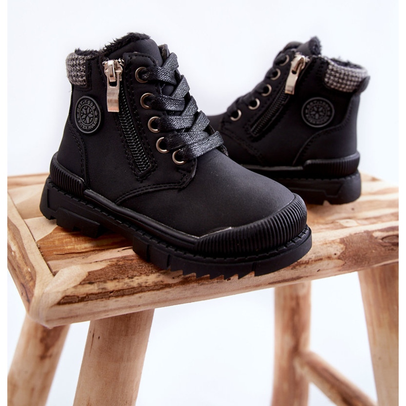 PE1 Children's Fur-insulated Boots Black Hopper Trappers pink 2