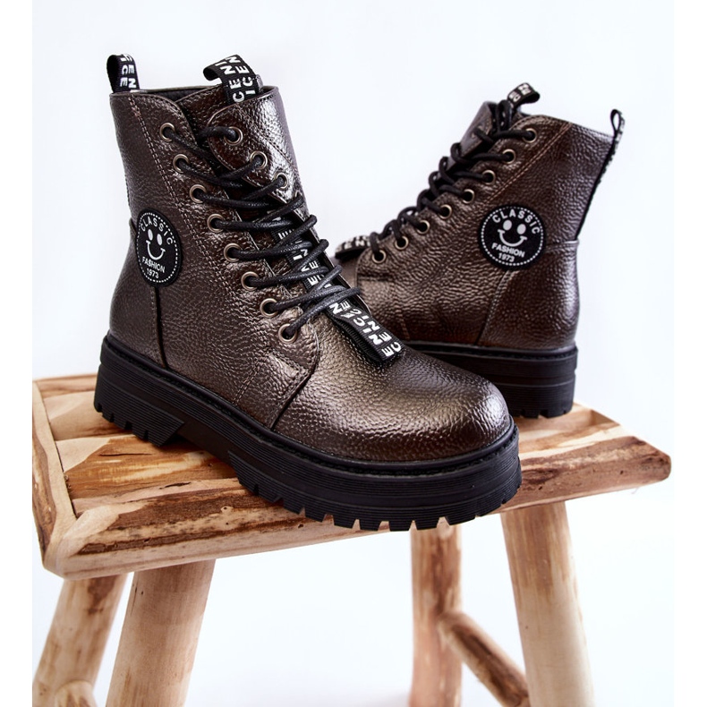 Children's Warm Boots Trappers Dark Gray Conley brown 2