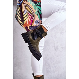 FE1 Women's Warm Boots Jodhpur boots With a Belt Green Jose M619 3