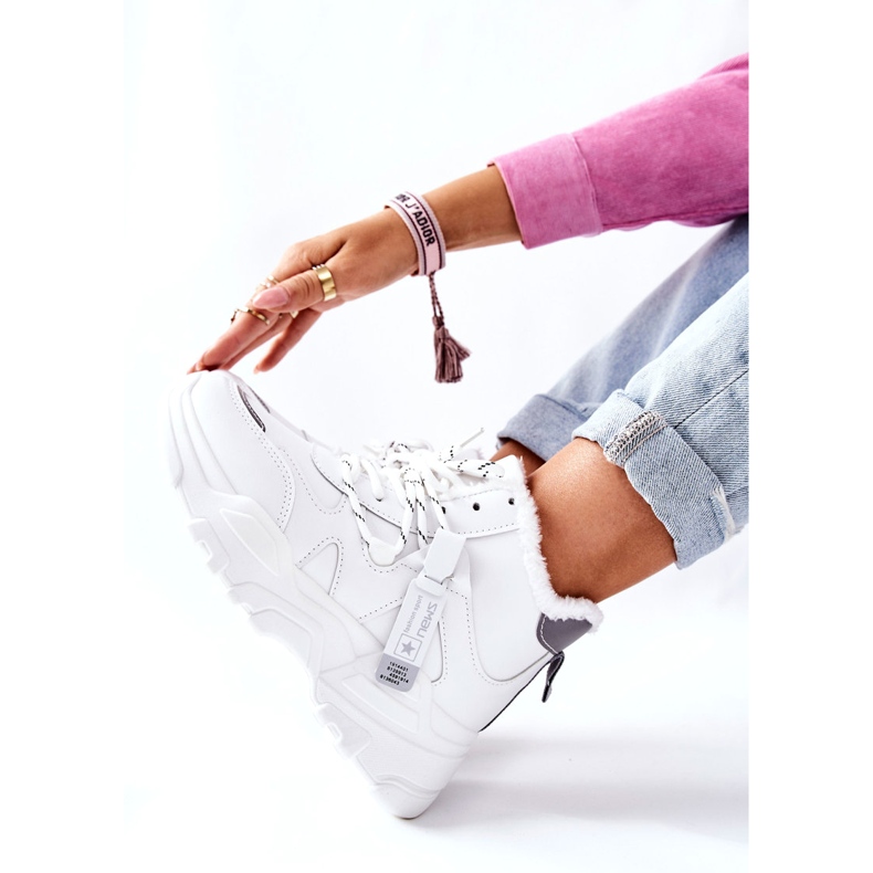 News Women's White Warm Sneakers Snow Kaphia 21BT26-4356 2