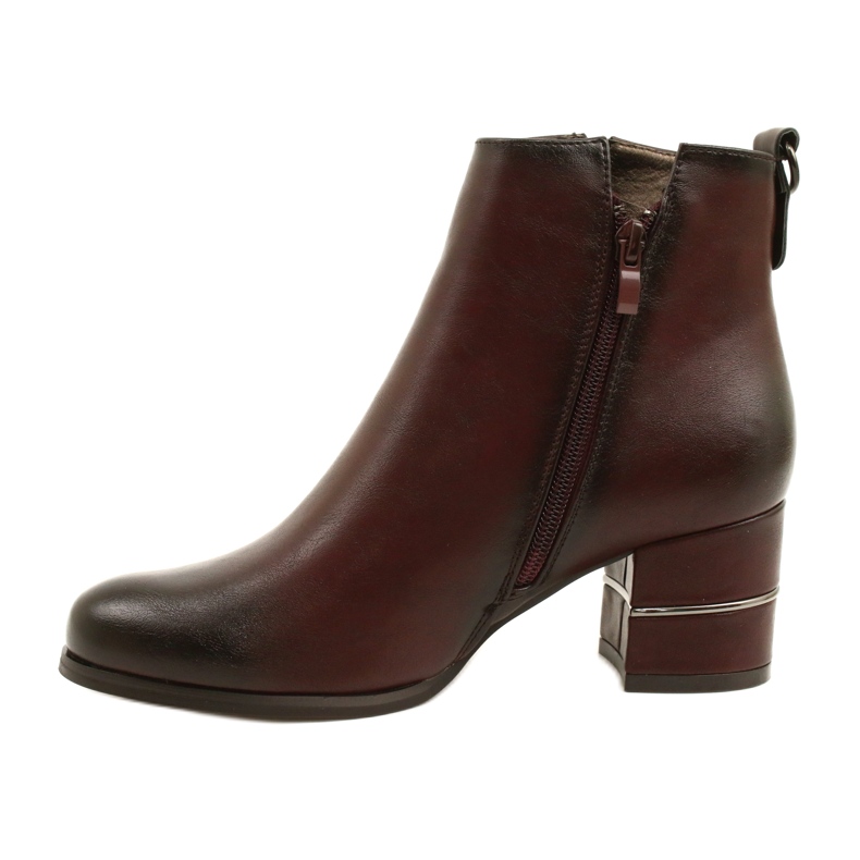 Fashionable Women's Burgundy Boots Poula M.Daszyński SA125A-2 red 1