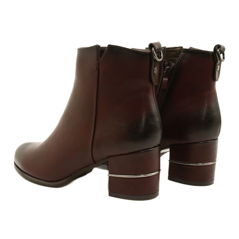 Fashionable Women's Burgundy Boots Poula M.Daszyński SA125A-2 red 3