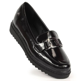Lacquered loafers on the Vinceza W JAN162A platform black 1