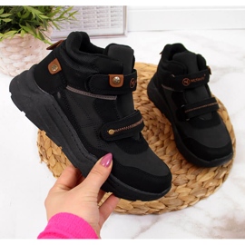 Boys' black boots with Velcro fasteners McKeylor 1