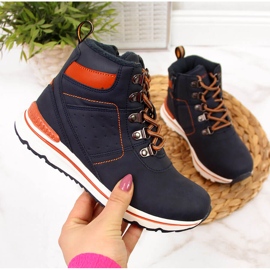 Boys' boots with a zipper navy blue McKeylor 1