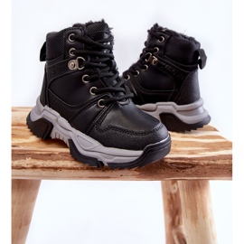 FR1 Children's Boots Trappers Warm With Zipper Black Marvin 2