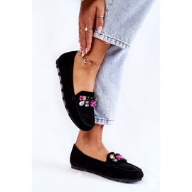 PS1 Women's Suede Loafers With Black Janetta Ornaments 2
