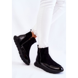 Vinceza Suede Women's Black Ankle Boots Sneakers 2