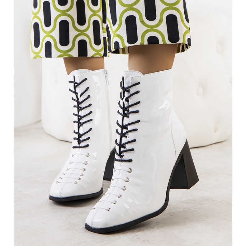 BM Belisa white patent leather boots 1