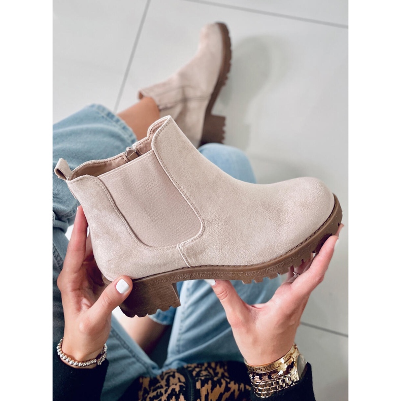BM Low-heeled Chelsea boots Laine Beige Suede 2