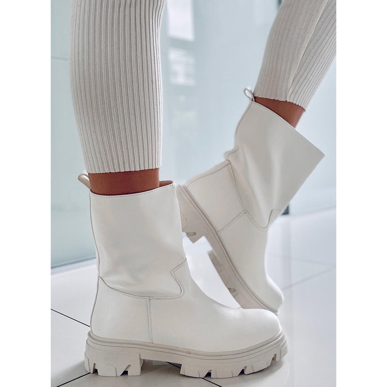 BM Stevens White straight ankle boots 1