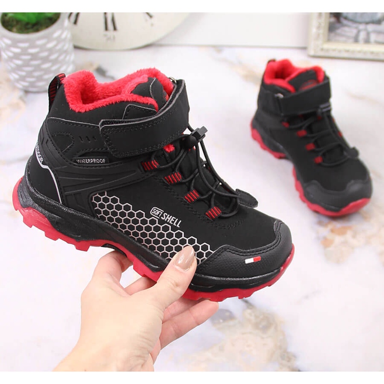 Children's waterproof snow boots with Velcro American Club AM904B black 2 Children's waterproof snow boots with Velcro American Club AM904B black 2