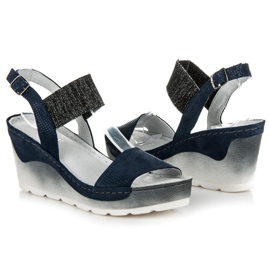 Vinceza Wedge sandals blue 1 Vinceza Wedge sandals blue 1