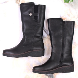 Comfortable leather boots insulated with sheep wool Rieker Y4655-00 black 4