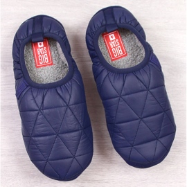 Men's slippers, insulated with an elastic band, navy blue Big Star KK174364 1