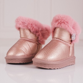 Girls warm snow boots with fur Shelovet pink 1 Girls warm snow boots with fur Shelovet pink 1