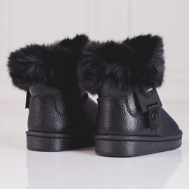 Girls' black snow boots with Shelovet fur 1 Girls' black snow boots with Shelovet fur 1