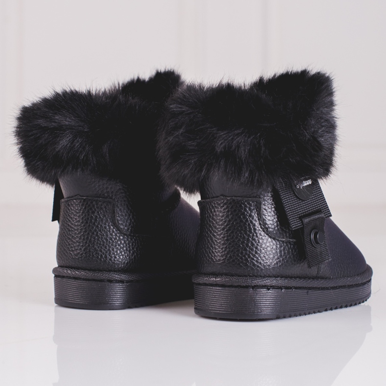 Girls' black snow boots with Shelovet fur 1 Girls' black snow boots with Shelovet fur 1
