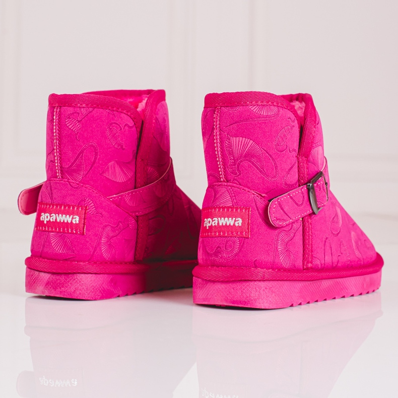 Girls' snow boots with a Shelovet pattern in pink 1