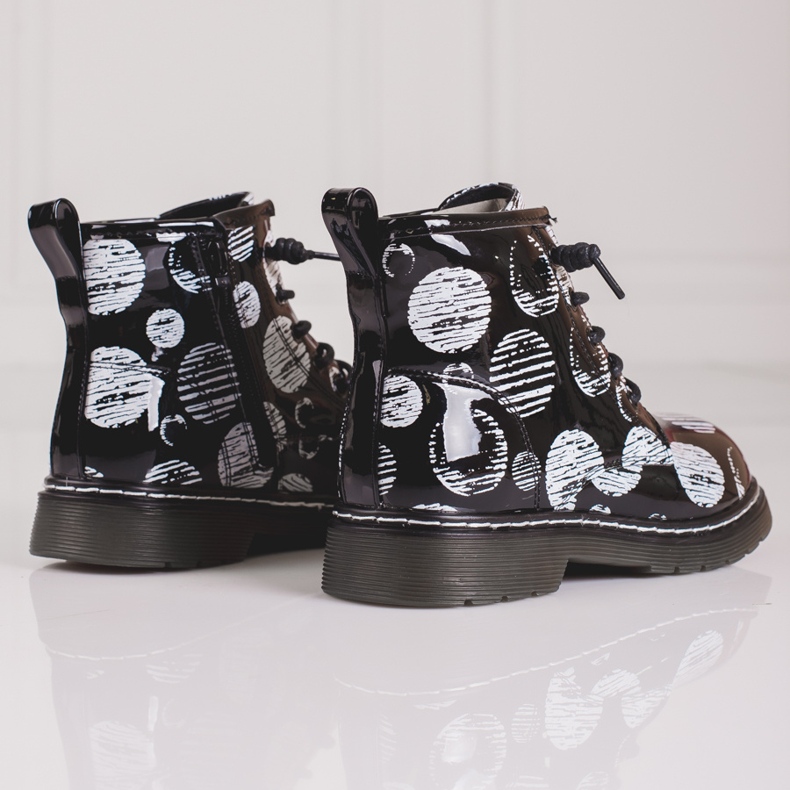 Girls' boots with a pattern black 1