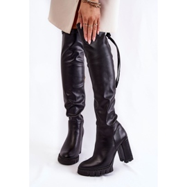 Leather Boots On The Lewski Shoes 3245 Black Platform 1
