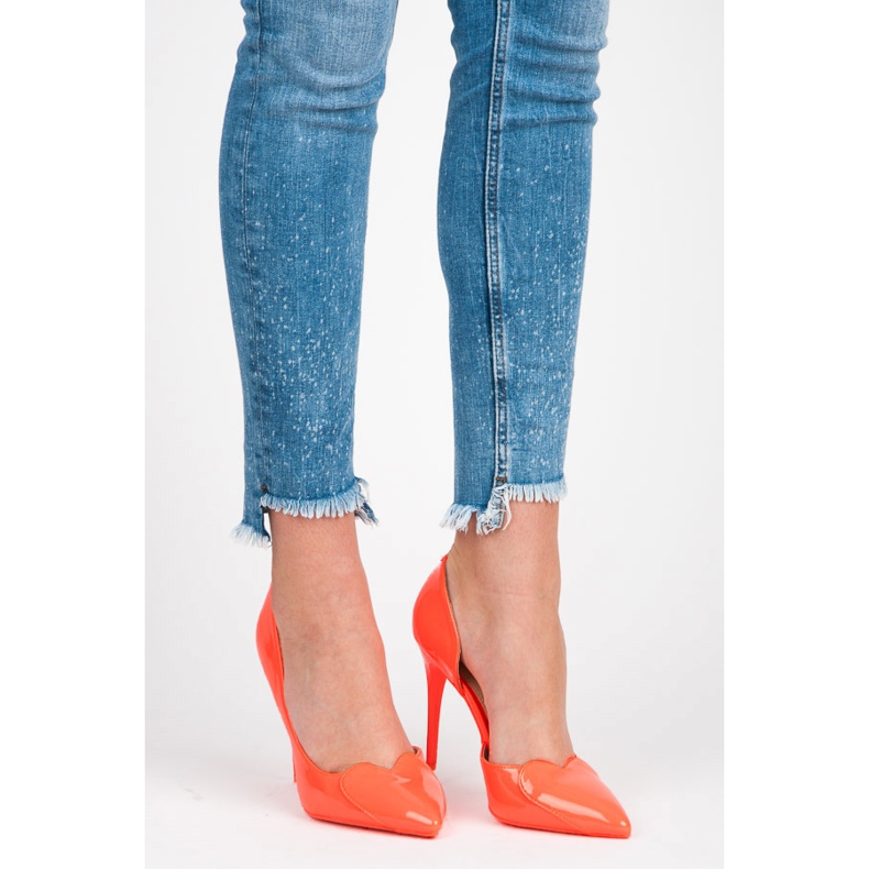 Vices Neon sweetheart heels orange 1