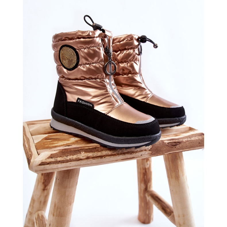High Snow Boots Insulated with Wool Gold black 1