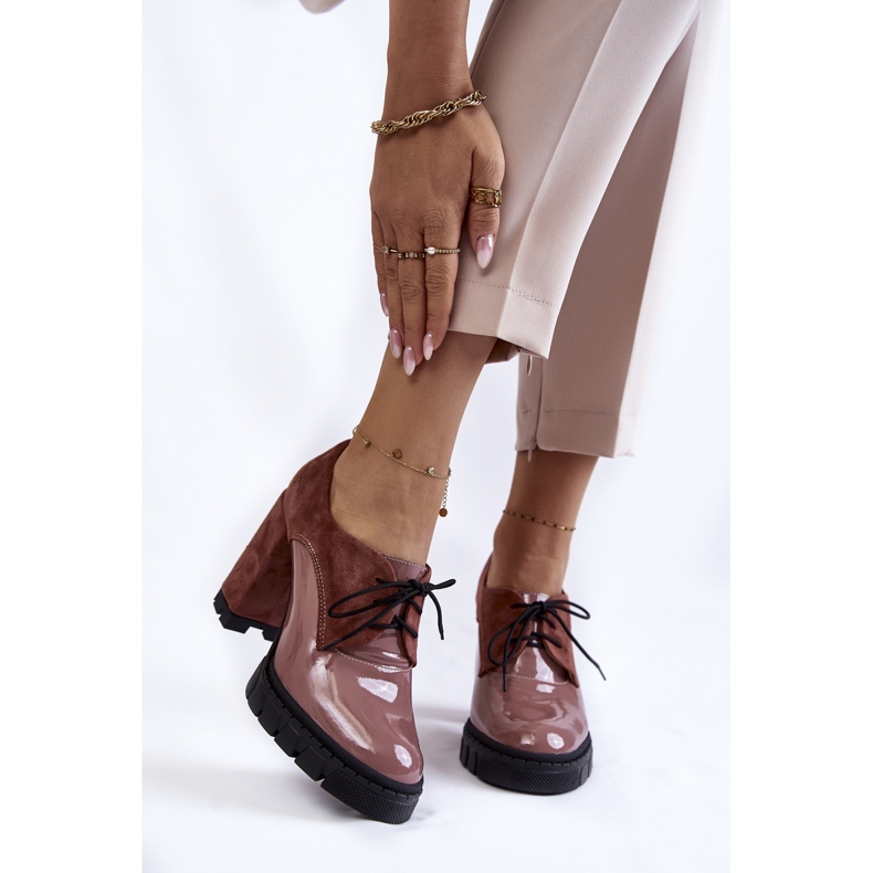 PA2 Fashionable suede and lacquered boots on the pink carisa platform 2
