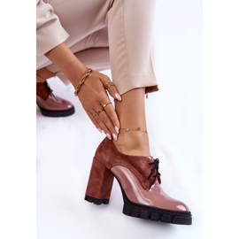 PA2 Fashionable suede and lacquered boots on the pink carisa platform 1
