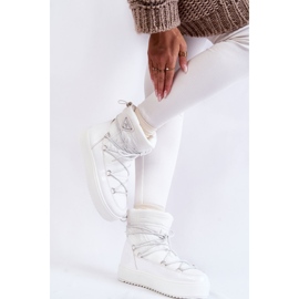 PM1 Women's Fashionable Lace-Up Snow Boots in White Carrios 2