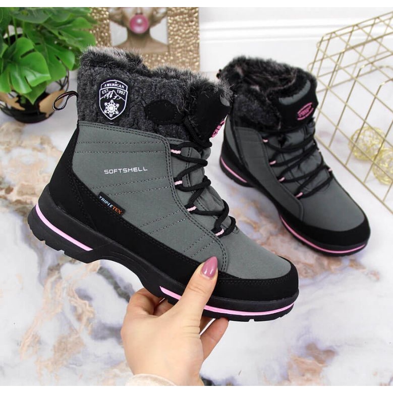 Waterproof snow boots American Club Jr AM865B grey 1