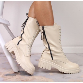 Leather insulated boots Artiker W HBH38B beige 2