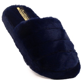 T.Sokolski Navy blue plush home slippers for women T. Sokolski 1