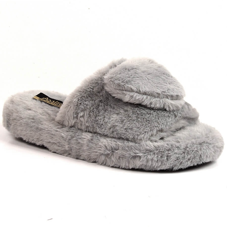 Women's plush slippers with a heart, gray T.Sokolski grey 1