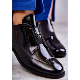 S.Barski Patent Leather Low Zipper Ankle Boots Black 2
