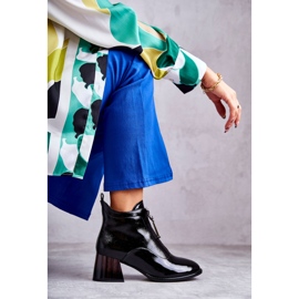 S.Barski Women's Patent Leather Ankle Boots With Zippers Black 1 S.Barski Women's Patent Leather Ankle Boots With Zippers Black 1