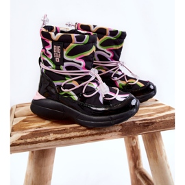 Children's Snow Boots W Print Big Star KK374099 Black-Pink 1