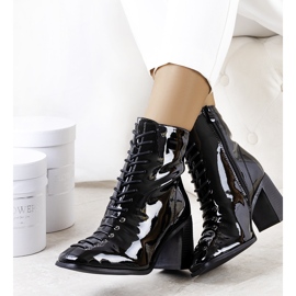Black patent Belisa boots 1