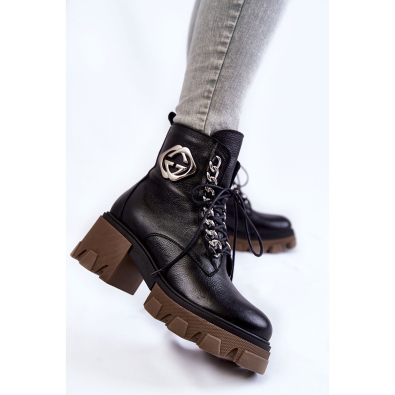 PL5 Leather Black Raynes Warm Boots With Zipper 2