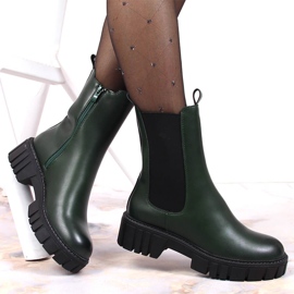 Boots on the platform insulated Sergio Leone W SK393 green 1