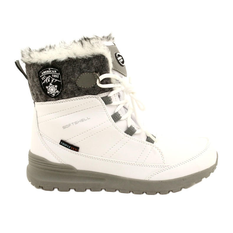 Softshell snow boots with American Club SN26 / 22 membrane in white grey 1