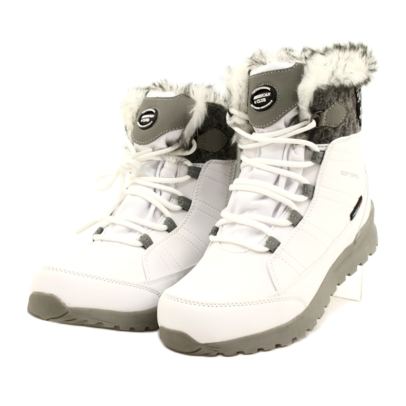 Softshell snow boots with American Club SN26 / 22 membrane in white grey 3