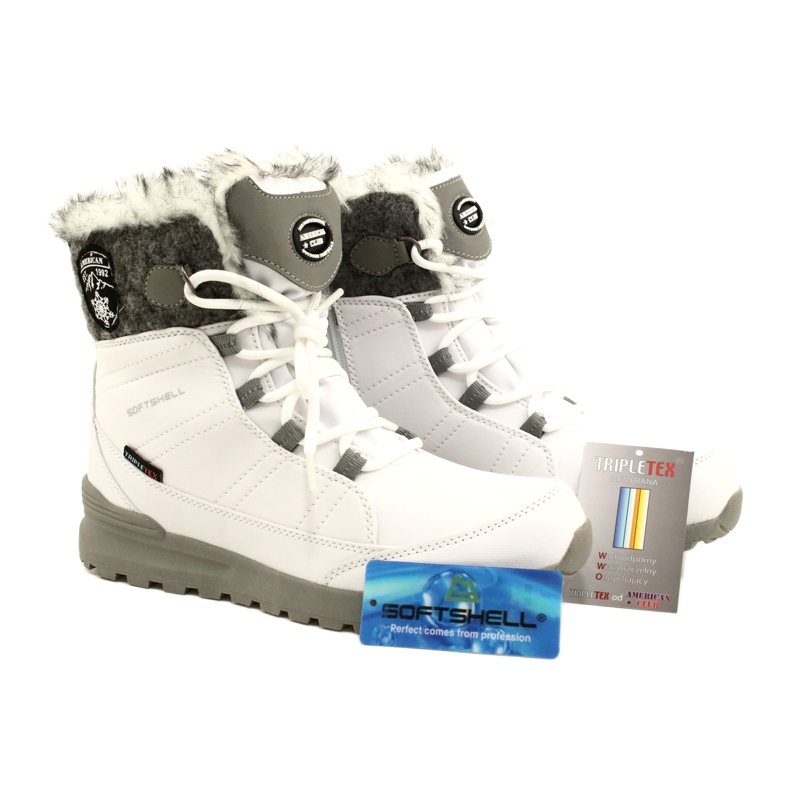 Softshell snow boots with American Club SN26 / 22 membrane in white grey 5